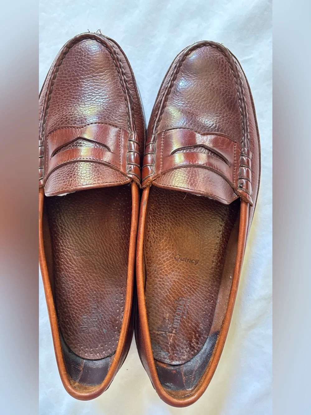 Allen Edmonds Quincy Men’s 10 Brown Leather Penny Loafers